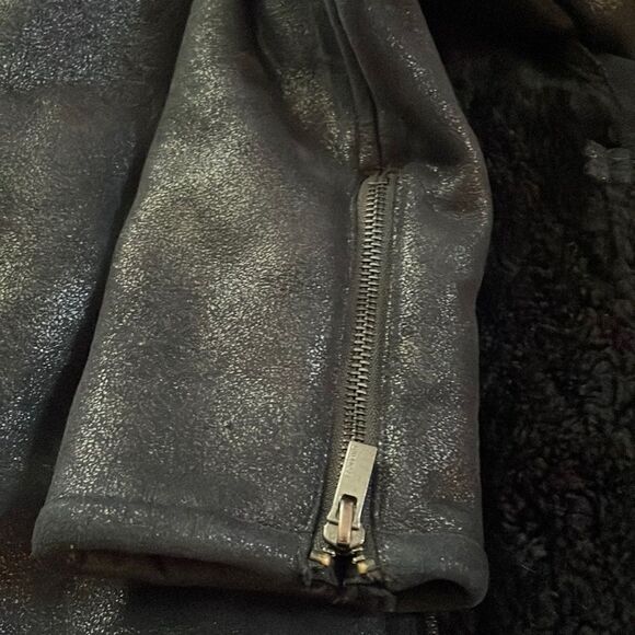 EXPRESS faux suede motorcycle jacket fleece lining M - Picture 8 of 8